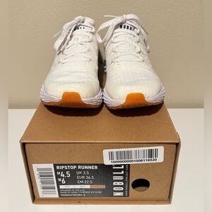 NOBULL (Womens) Ripstop Runner Shoes in White/Gum.